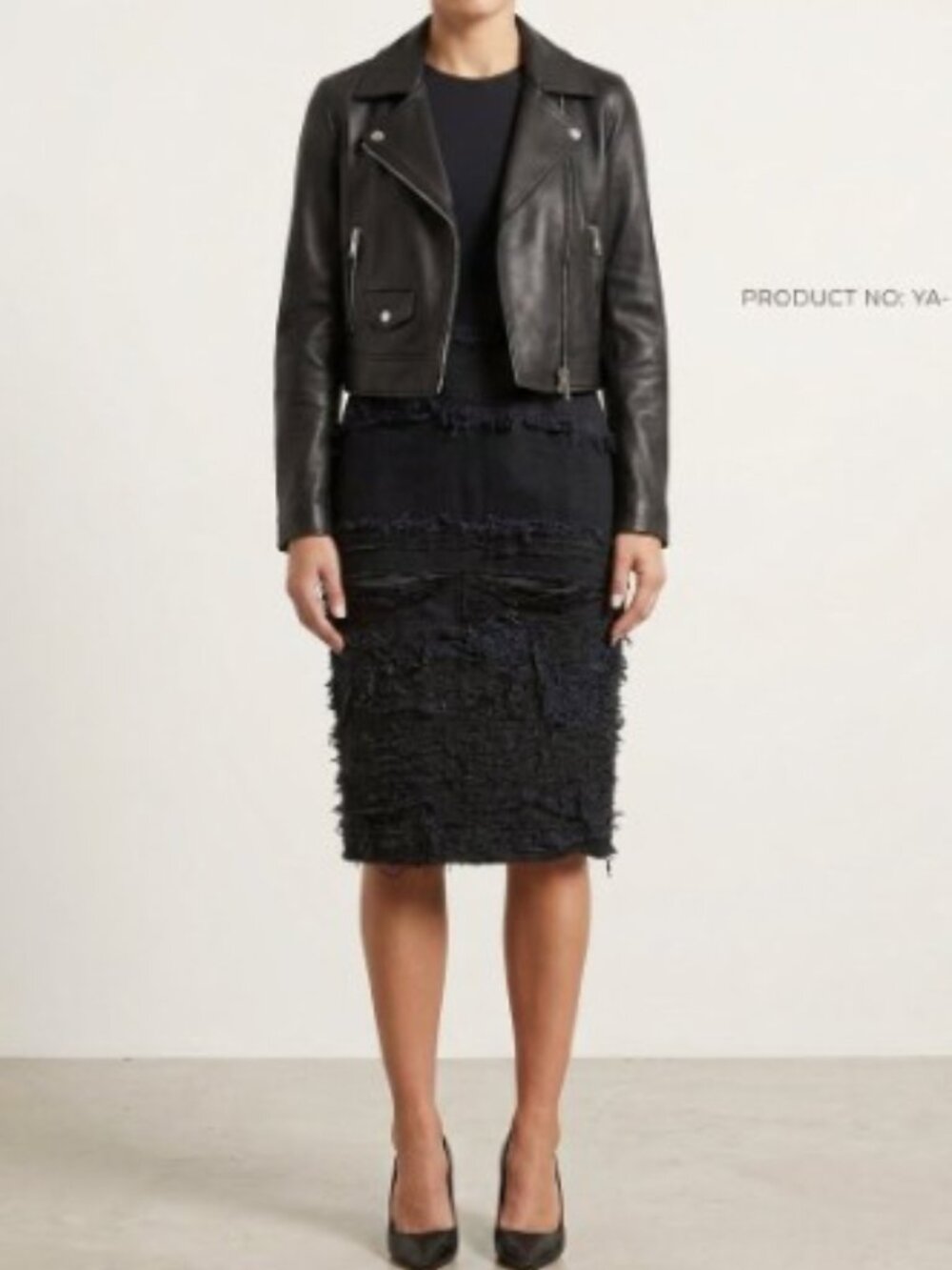Yigal Azrouël Textured Fringe Straight Skirt Size 8